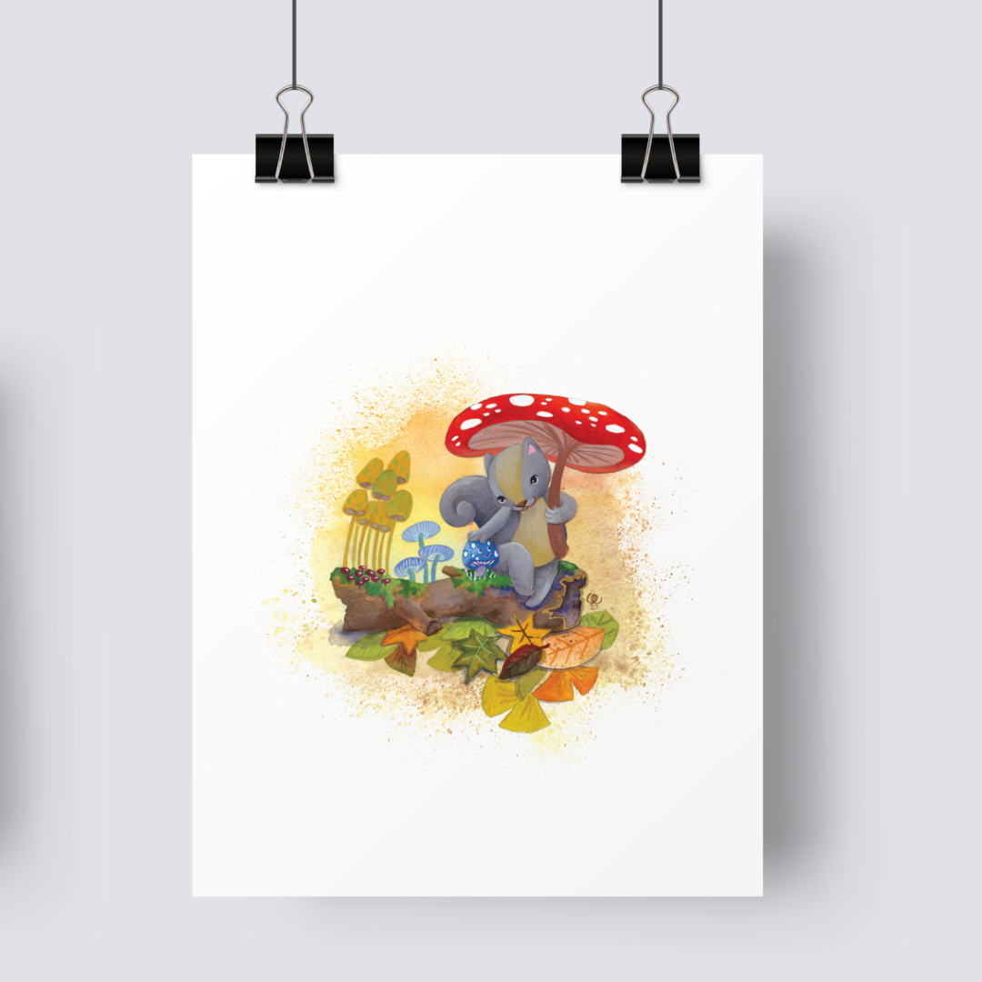 Mushroom squirrel - Art Print image 0