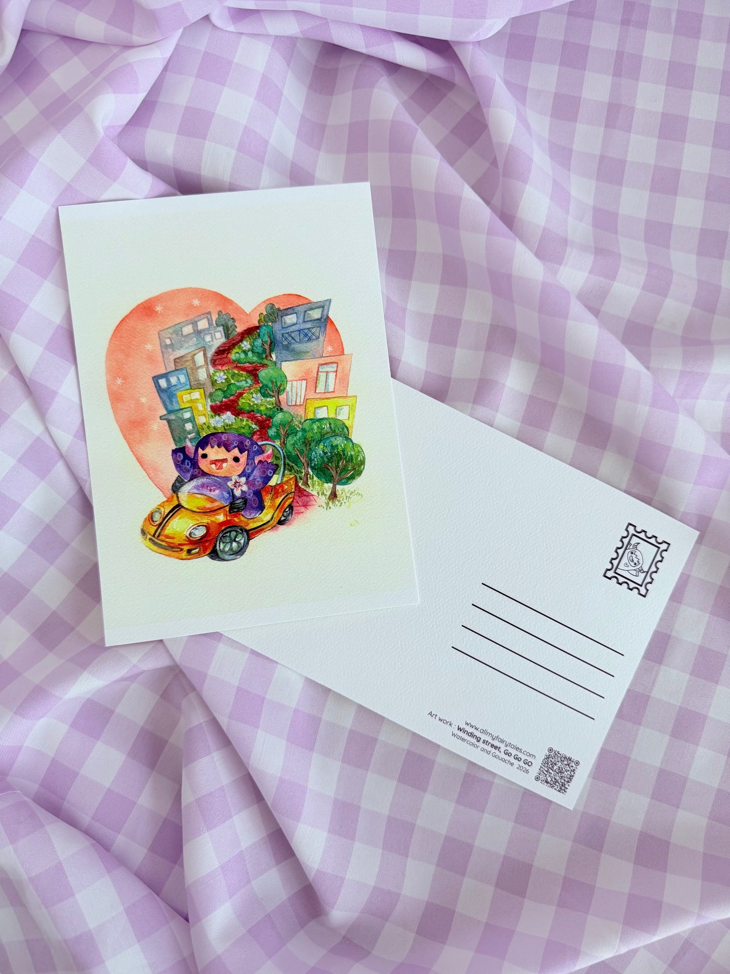 Winding street, Go Go GO - Postcard