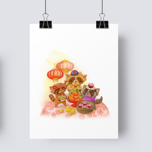 LNY Racoon - Art Print image 0