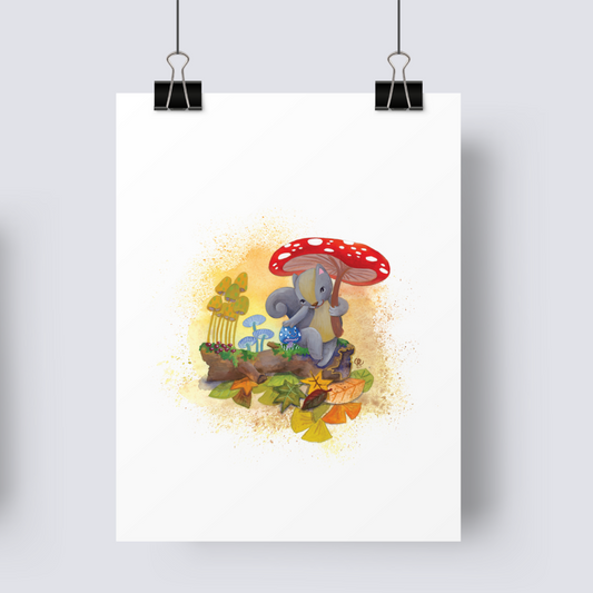 Mushroom squirrel  - Art Print image 0