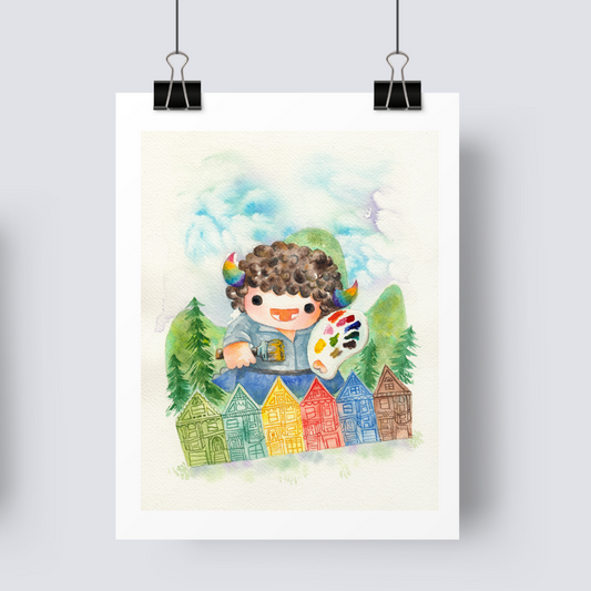 Some Happy little Houses - Art Print