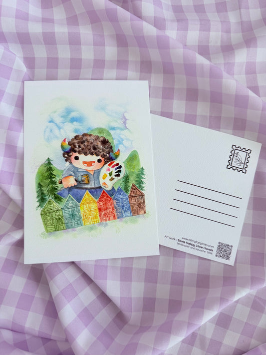 Some Happy Little Houses - Postcard