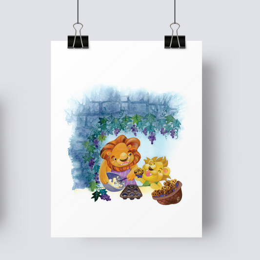 Blueberry muffin lions - Art Print image 0