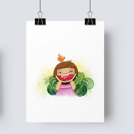 Watermelon girl - Art Print image 0
